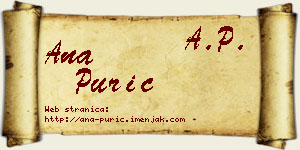 Ana Purić vizit kartica